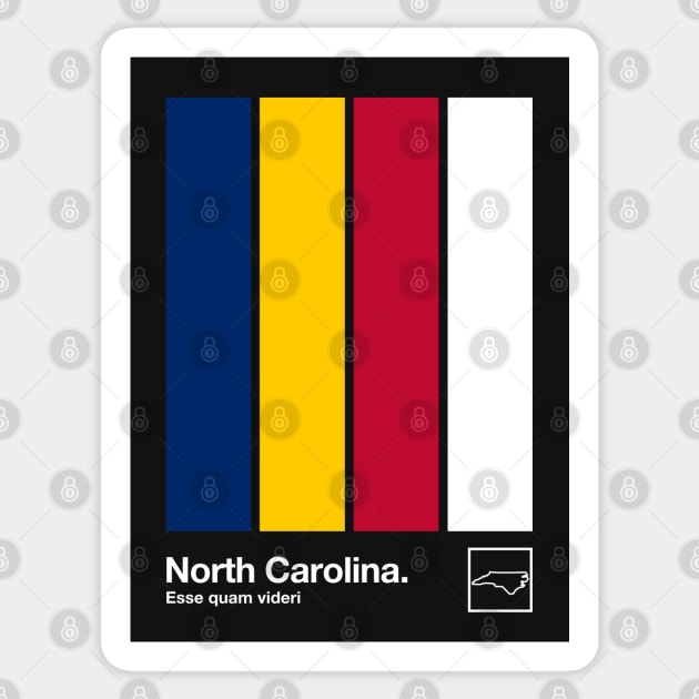 North Carolina State Flag // Original Minimalist Artwork Poster Design Sticker by DankFutura